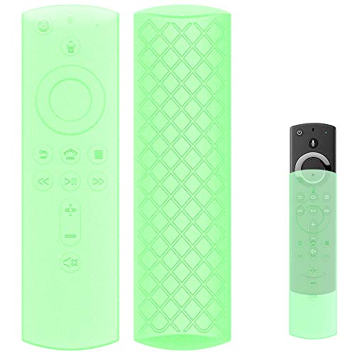 Book Cover Yeegewin Silicone Cover/Case for Fire TV Stick 4K/Fire TV (3rd Gen)/Fire TV Cube Compatible with All-New 2nd Gen Alexa Voice Remote Control (Luminous Green)