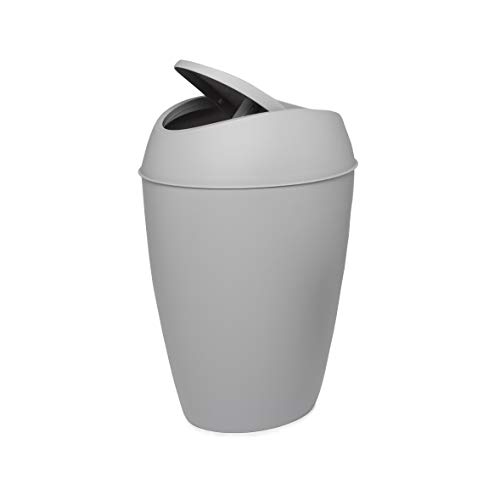 Book Cover Umbra Twirla, 2.4 Gallon Trash Can with Swing-top Lid, Gray