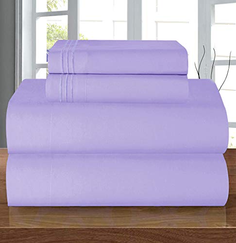 Book Cover Elegant Comfort Luxury Soft 1500 Thread Count Egyptian 3-Piece Premium Hotel Quality Wrinkle Resistant Coziest Bedding Set, All Around Elastic Fitted Sheet, Deep Pocket, Twin/Twin XL, Lavender