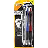BiC Gel-Ocity Ultra Retractable Gel Pen, Assorted Colors, 3-Count