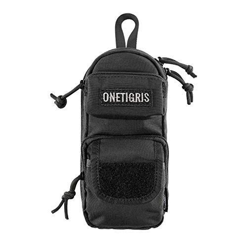 OneTigris Tactical Pen Pouch Multiuse Stationary Holder with MOLLE Strap and Loop Handle (Black)