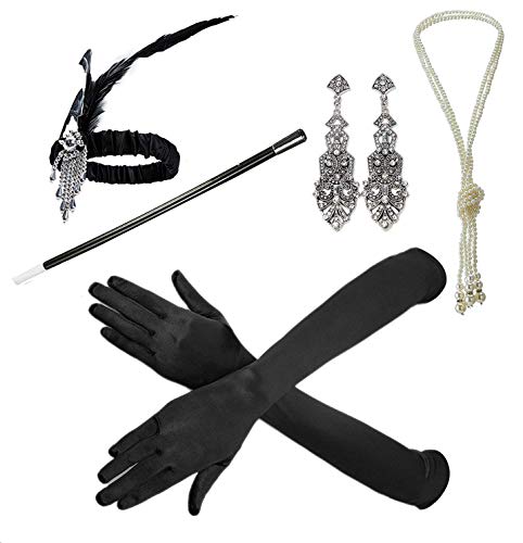 ZeroShop 1920s Great Gatsby Accessories Set for Women,Costume Flapper Headpiece Headband
