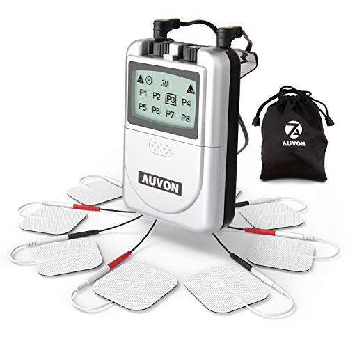 AUVON Digital TENS Unit, Professional Transcutaneous Electrical Nerve Stimulation Machine with Superior Quality and Proven Effectiveness for Drug-Free Pain Relief (8 TENS Electrodes Pads Included)
