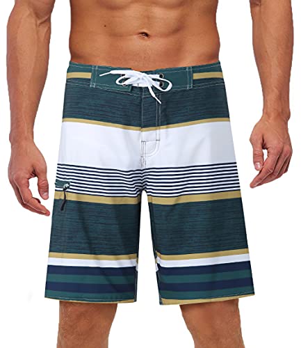 Yaluntalun Men's Swim Trunks Long Quick Dry Beach Board Shorts with Mesh Lining Beachwear