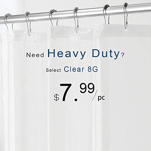 Book Cover downluxe Shower Curtain Liner Clear - PEVA 3G Waterproof for Bathroom, 72x72 Inches, 1PC