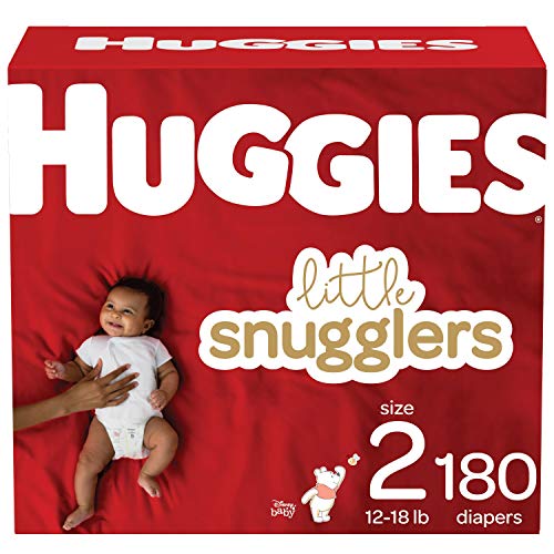 Book Cover Baby Diapers Size 2, 180 Ct, Huggies Little Snugglers