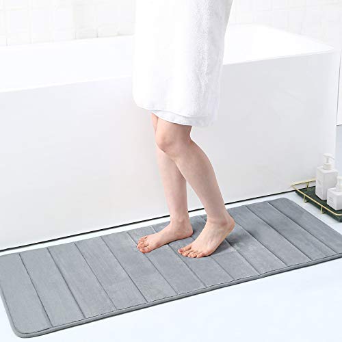 Book Cover Buganda Memory Foam Bath Mat Rug, Ultra Soft and Non-Slip Bathroom Rugs, Water Absorbent and Machine Washable Bath Rug Runner for Bathroom, Shower, and Tub, 47