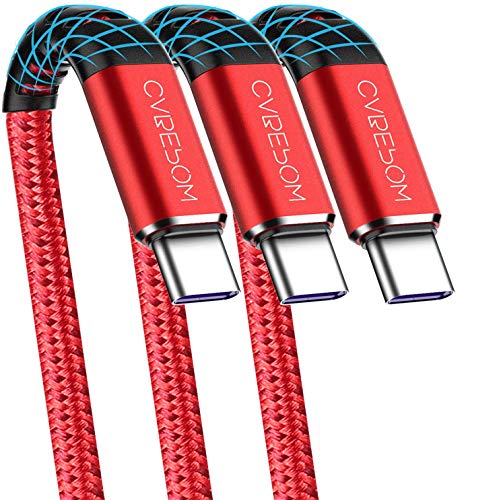 USB A to Type C Cable, Cabepow [3-Pack 3ft]Â Fast Charging USB Type C Cord for Samsung Galaxy A10/A20/A51/S10/S9/S8, Type C Charger Premium Nylon Braided USB Cable (Red)