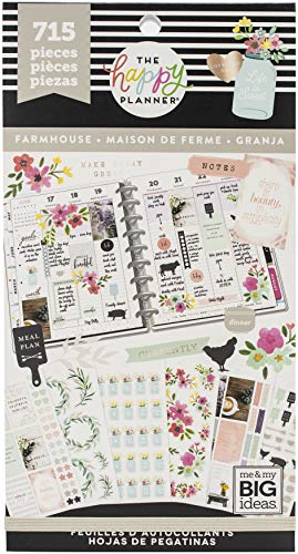 ME & MY BIG IDEAS Happy Planner STCKRS, Farmhouse, 1486/Pkg, One Size