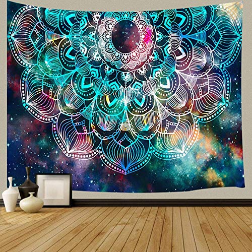 Mandala Boho Tapestry, Hippie Psychedelic Trippy Tapestry Wall Hanging, Bohemian Flower Tapestry for Bedroom, Aesthetic Wall Hanging Tapestry for Yoga Bedroom Living Room Dorm Wall Decor Art Tapestry 71x60 inches