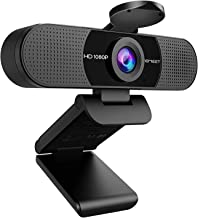 Book Cover EMEET 1080P Webcam with Microphone, C960 Web Camera, 2 Mics Streaming Webcam with Privacy Cover, 90°View Computer Camera, Plug&Play USB Webcam for Calls/Conference, Zoom/Skype/YouTube, Laptop/Desktop Black Webcam