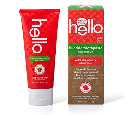 Hello Oral Care Kids Fluoride Toothpaste (2 Count, Wild Strawberry)