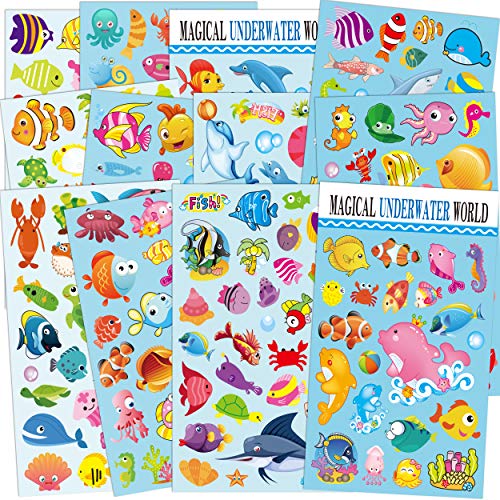 HORIECHALY Scratch and Sniff Stickers,Smelly Stickers,Animals Theme (Blue)