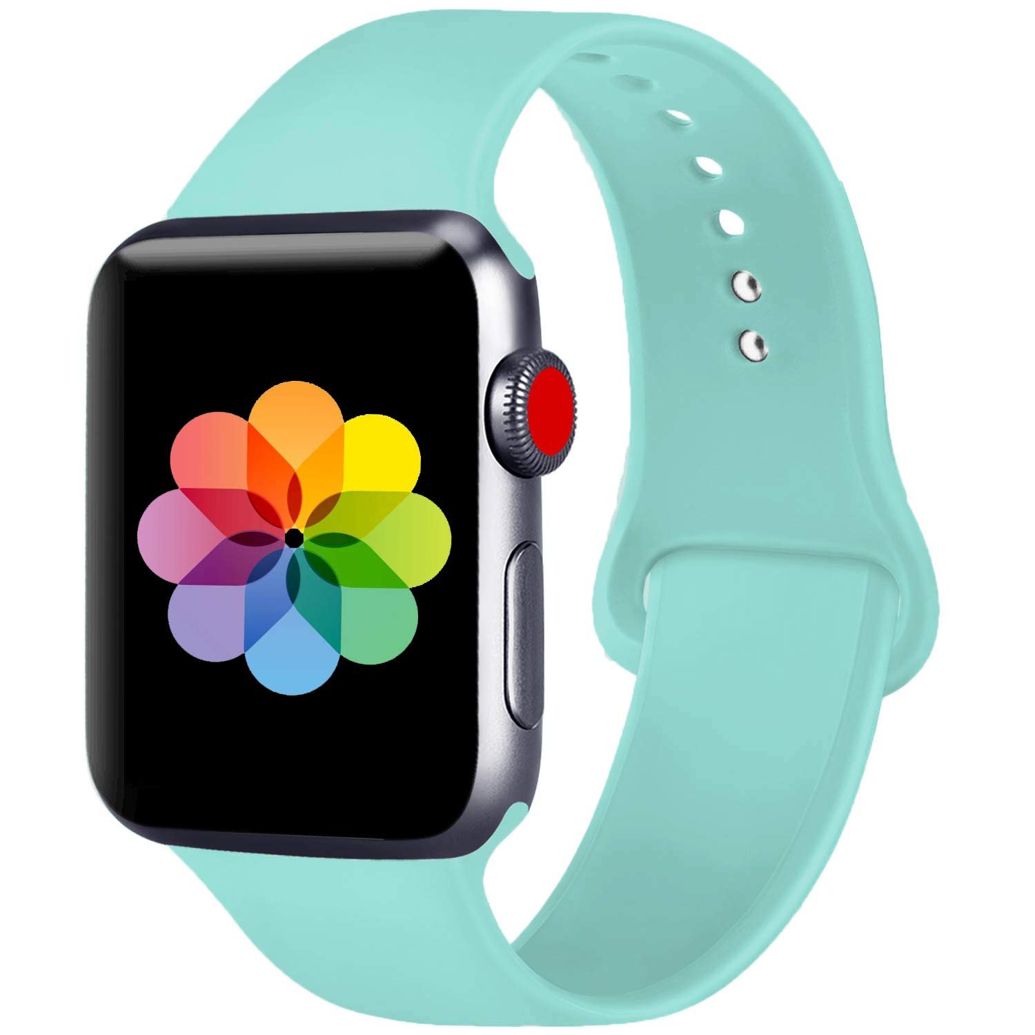 Book Cover UPOLS Compatible with Apple Watch Band 38mm 42mm 40mm 44mm Sport Band, Silicone Sport