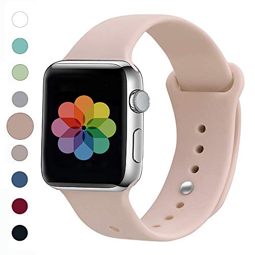 UPOLS Compatible with Apple Watch Band 38mm 42mm 40mm 44mm Sport Band, Silicone Sport