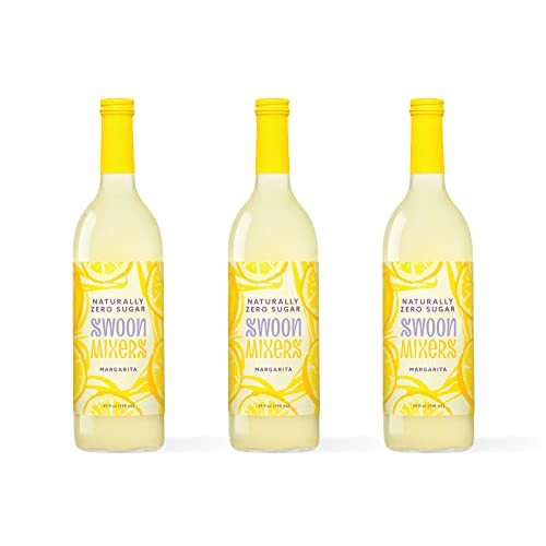 Zero Calorie Margarita Cocktail Mixer by Swoon - Low Carb, Keto Friendly, Sugar Free and Gluten Free Drink Mix - 25 Oz Bottles, Pack of 3