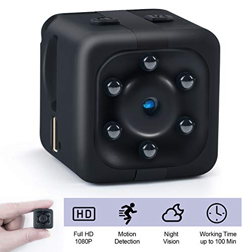 Book Cover Mini Wireless Camera Action cop Cam - Cameras for Indoor or Outdoor Surveillance, Home Office or Car Video Recorder with 1080p HD Recording and Night Vision - 1 Cubic Inch by i-Mate