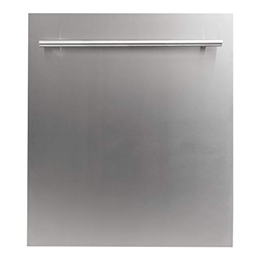 ZLINE 24 in. Top Control Built-In Dishwasher with Satin Stainless Steel Panel and Stainless Steel Tub with Modern Style Handle, 52dBa (DW-SN-24)