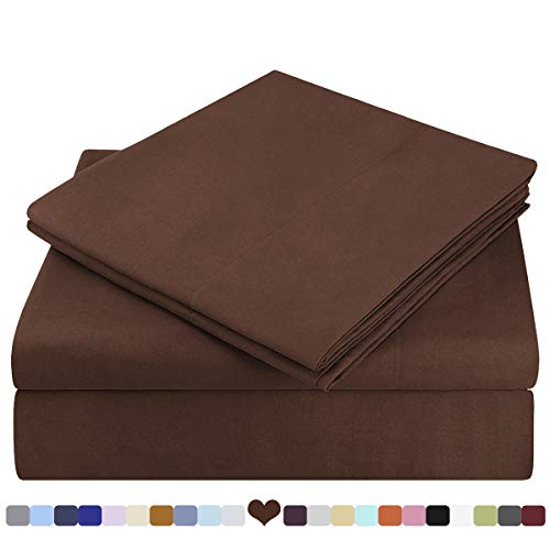 Book Cover HOMEIDEAS Bed Sheets Set Extra Soft Brushed Microfiber 1800 Bedding Sheets - Deep Pocket, Wrinkle & Fade Free - 4 Piece(Queen,Chocolate)
