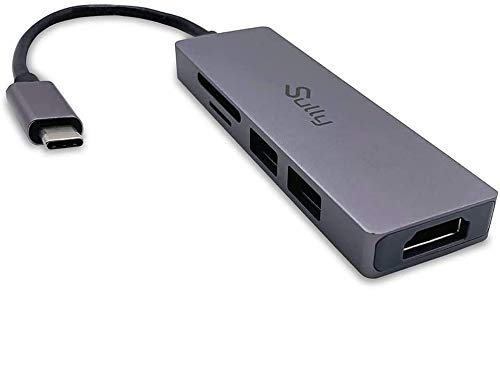 Book Cover Sully USB C Adapter for MacBook - USB Type C Hub w/ HDMI Micro SD USB Type A Ports - Thunderbolt 3 USB-C Multiple Port Converter - HDMI Adaptor to USB for Apple Mac Book Pro Dell Chromebook iPad Pro