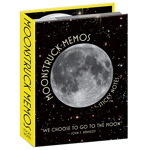 The Unemployed Philosophers Guild Moonstruck Memos Sticky Notes Booklet - Moon Themed 3.25" by 4.25" Booklet with Self-Sticky Individual Notes Inside