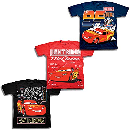 Book Cover Disney Boys Cars Lightning McQueen Shirt - 3 Pack Lightning McQueen Tees