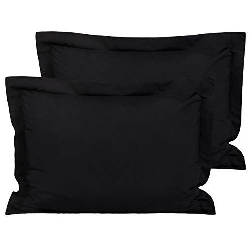 Book Cover AALCSHOME Standard Shams, Pillowcases, Pack of 2, 100% Brushed Microfiber, Ultra Soft, Black