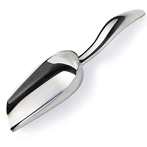 JBscoop Metal Ice Scoop Stainless Steel, Popcorn Scoop, 9.4 Inch Dog Food Scoop Popcorn for Party Wedding, Heavy Duty Dishwasher Safe