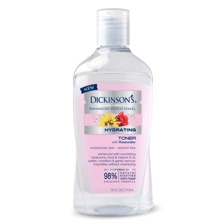 Dickinson’s Enhanced Witch Hazel Hydrating Toner with Rosewater, 16 fl oz