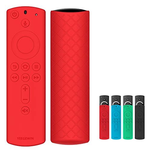 Book Cover Yeegewin Silicone Cover/Case for Fire TV Stick 4K/Fire TV (3rd Gen)/Fire TV Cube Compatible with All-New 2nd Gen Alexa Voice Remote Control(Red)