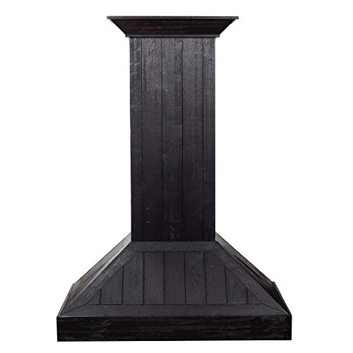 ZLINE 36 in. Wooden Wall Mount Range Hood in Rustic Dark Finish - Includes Motor (KPDD-36)