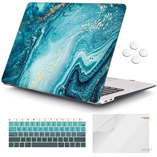 iCasso MacBook Air 13 inch Case 2020 2019 2018 Release A2337/A1932/A2179, Hard Shell Case and Keyboard Cover Only Compatible Newest MacBook Air 13'' with Touch ID - River Sand
