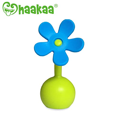 Haakaa Stopper Breastpump Stopper Manual Breast Pump Silicone Flower Stopper 100% Food Grade Silicone BPA PVC and Phthalate Free 1 pc, Blue