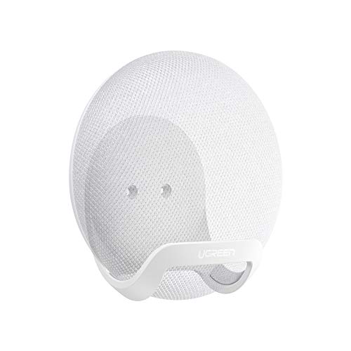 Book Cover UGREEN Wall Mount Holder Compatible with Google Home Mini and Google Nest Mini Speaker Space-Saving Bracket Accessories White