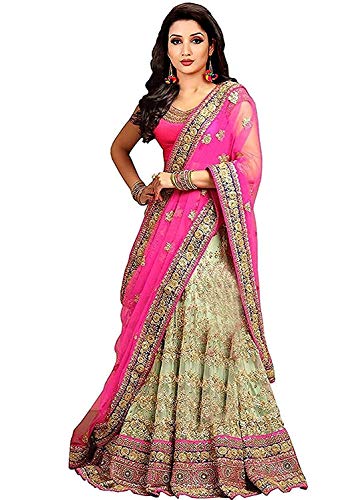 Book Cover Women's Pink Color Embroidered Lehenga Choli Indian Party Wedding Dress