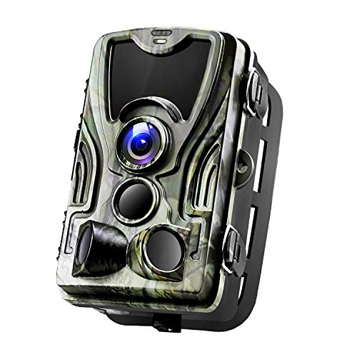 Binrrio Trail Camera, 16MP 1080P Game Hunting Camera with 120° Detection Motion Activate Infrared Night Vision Up to 80ft, 0.3s Trigger Updated No Glow 36pcs 940nm LEDs Wildlife Home Garden Camera