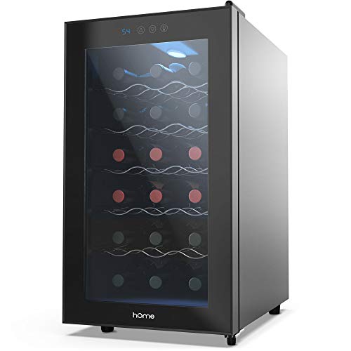 Book Cover hOmelabs 18 Bottle Wine Cooler - Free Standing Single Zone Fridge and Chiller for Red and White Wines