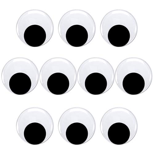 MEWTOGO 3 Inch Giant Wiggle Googly Eyes Large with Self Adhesive - Big Sticky Eyes for Craft Decorations Set of 10