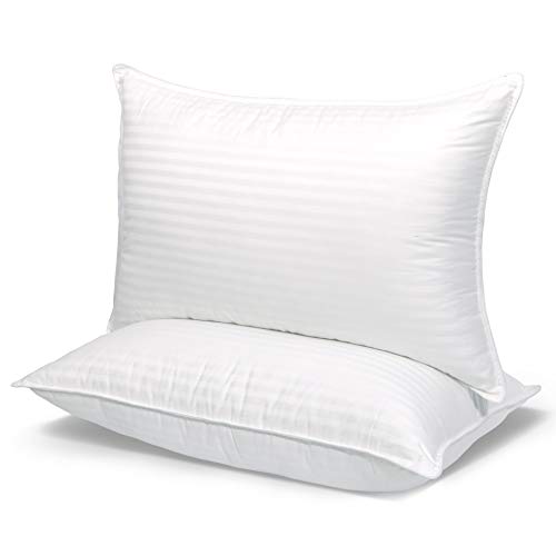 COZSINOOR Cozy Dream Series Hotel Quality Pillows for Sleeping [Set of Two] Premium Plush Fiber, 100% Breathable Cotton Cover Skin-Friendly (Standard Size)