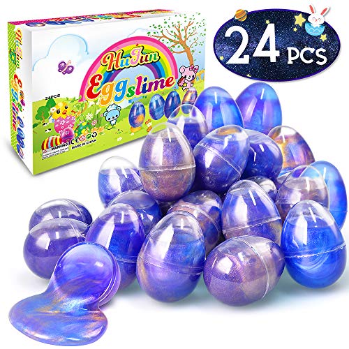 HUFUN 24 Pack Slime Kit Silly Putty Unicorn Galaxy Slime Supplies Kits Slime kit for Girls Kids Boys Cloud Fluffy Butter Slime Charms Games Stuff Party Favors Easter Basket Stuffers Eggs Stress Ball