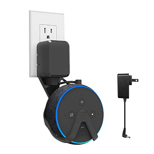 Book Cover Health-Made Echo Dot (3rd Gen) Wall Mount,Wall Holder for Smart Speakers with Alexa,Secure and Stable - INCLUDE Charger (Black)
