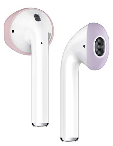 Book Cover elago [Fit in The case] Ear Tips Compatible with Apple AirPods 1 & 2, 2 Pairs of 2 Colors [ Lovely Pink + Lavender ]