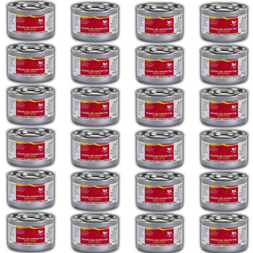 Chafing Dish Fuel Cans – Includes 24 Ethanol Gel Chafing Fuels, Burns for 2 Hours (6.43 OZ)