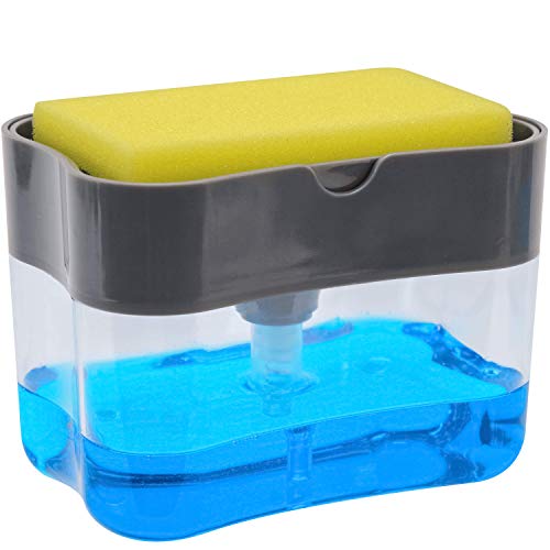 ST 531001 Soap Dispenser and Sponge Caddy, 13 ounces, Grey