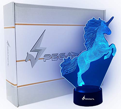 Unicorn Night Light Decor for Girls/Boys Bedroom: Kids 3D LED Lamp, Lights, and Decorations: Toddler Bedrooms Optical Illusion Nightlight with Remote Control, Decorative Lamps Toys, and Wall Lampeez