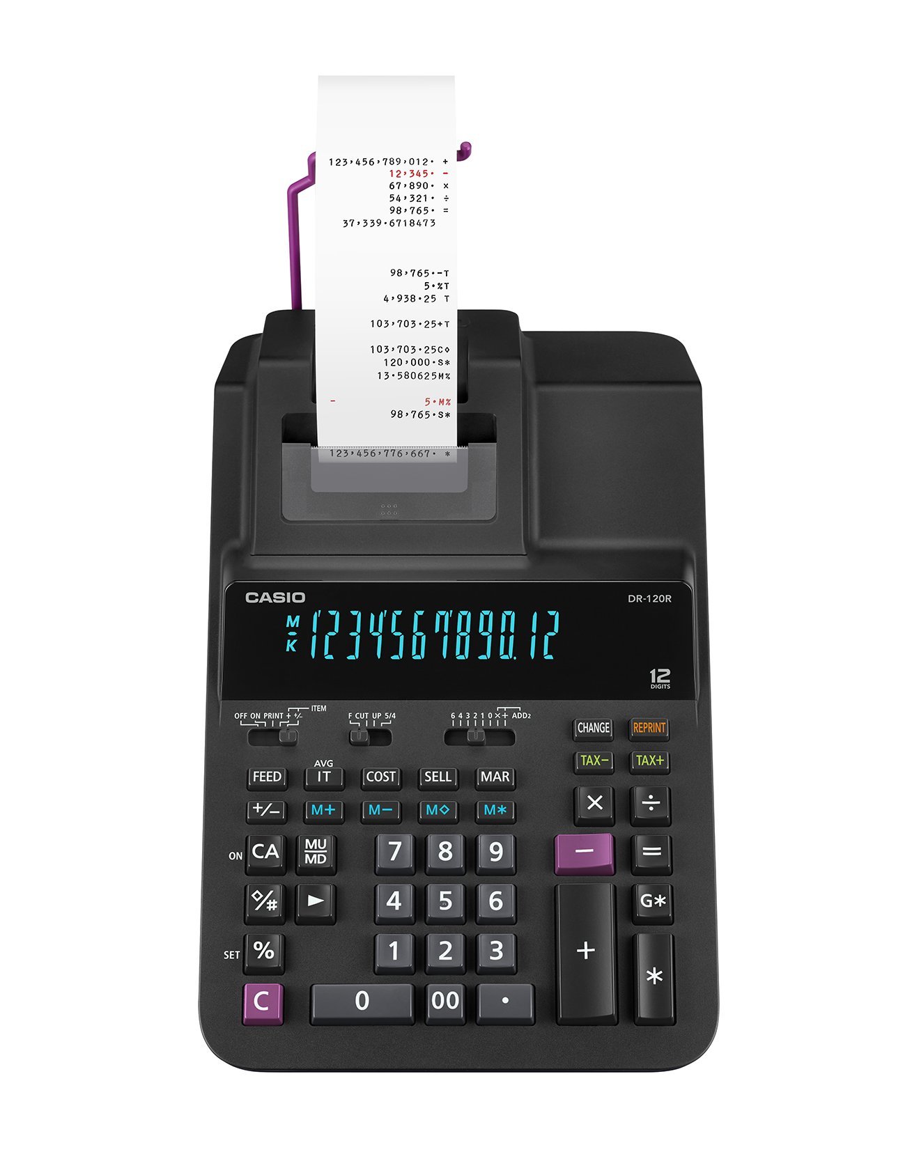 Casio Office Products DR-120R Full-Sized Printing Calculator, Black,Desktop