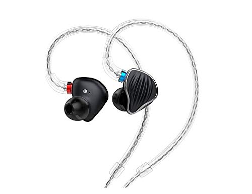 FiiO FH5 Over The Ear Headphones/Earphones Detachable Cable Design Quad Driver Hybrid (1 Dynamic + 3 Knowles BA) in-Ear Monitors (Black)
