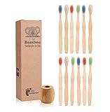 Little FootPrint Kids Bamboo Toothbrushes - 12 Pack |BPA Free Soft Bristles Toothbrushes | Eco-Friendly, Natural Bamboo Toothbrush Set | Biodegradable, Compostable, Wooden Eco Friendly