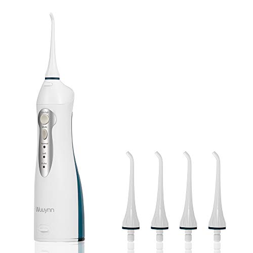 Water Flosser Cordless, Portable Dental Oral Irrigator IPX7 Waterproof, Rechargeable 3 Modes Water Flossing with 4 Jet Tips for Home, Travel, Braces and Bridges Care