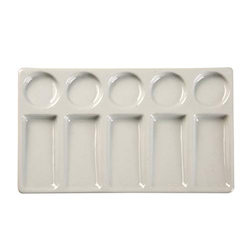 MEEDEN Ceramic Artist Paint Palette Tray 7-1/2 by 4-1/3-Inch Rectangle Shape for Watercolor Gouache Painting